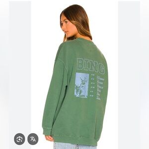 Anine Bing Cody Bing Live Sweatshirt in Green (size small)